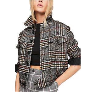 FREE PEOPLE eisenhower slouchy plaid jacket